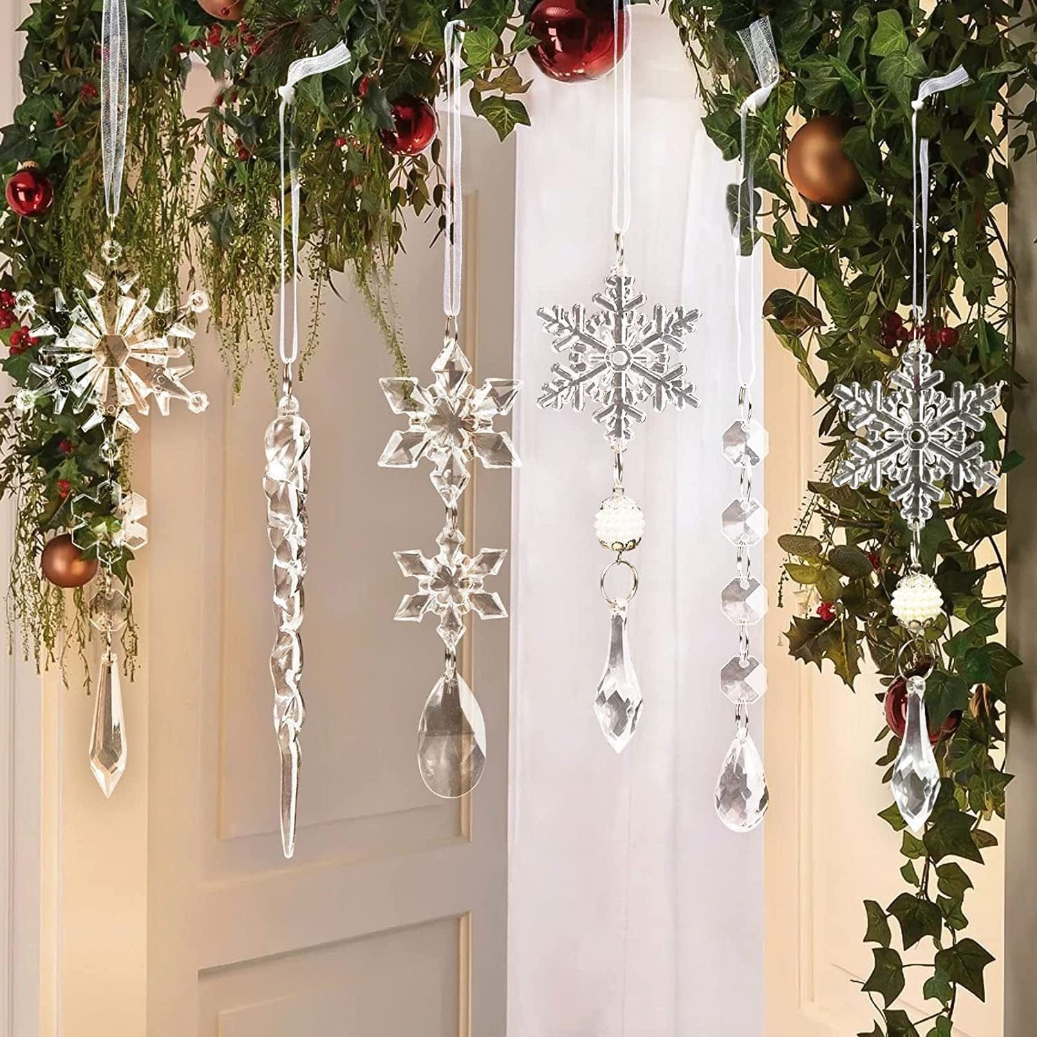 10-Piece Acrylic Icicle Holiday Christmas Tree Ornaments - Image 2