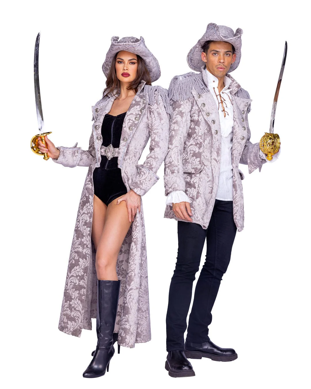 2 Pc Deluxe Pirate King Halloween Cosplay Costume - Image 2