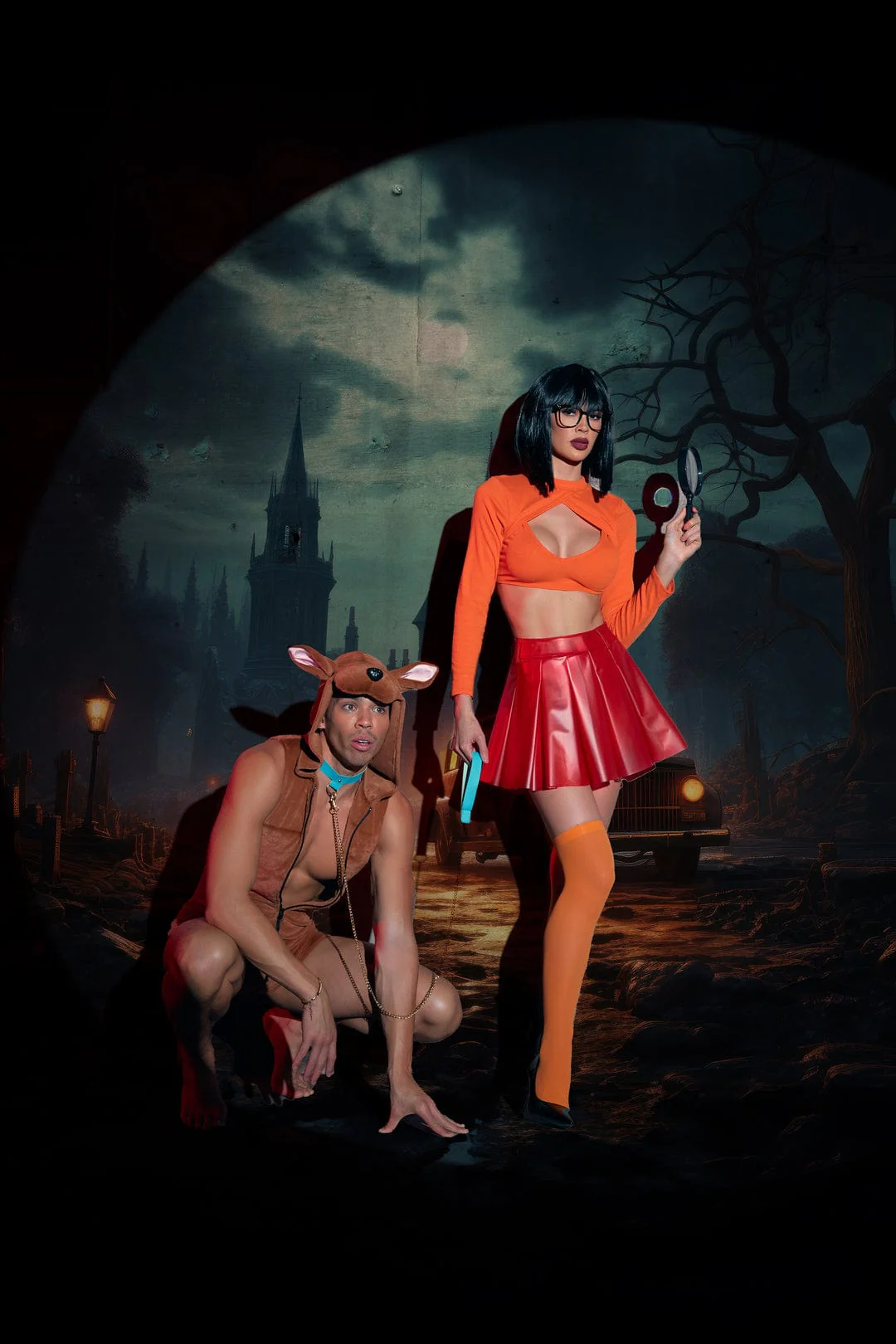 2 Pc Mens Mystery Pup Halloween Cosplay Costume - Image 5