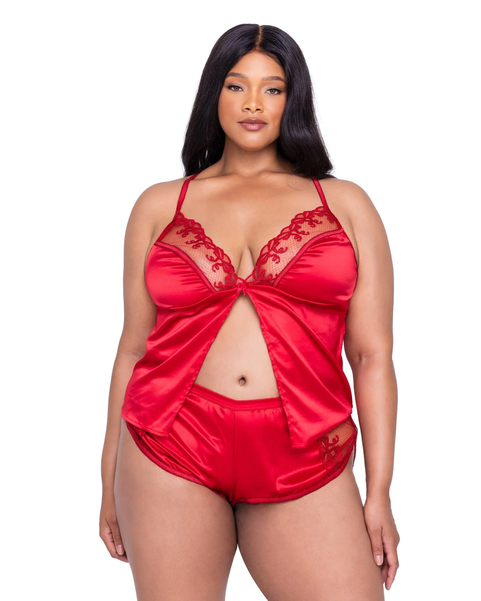 2 Pc Rouge Bow Camisole Sleep Lounge Set Lingerie - Image 4