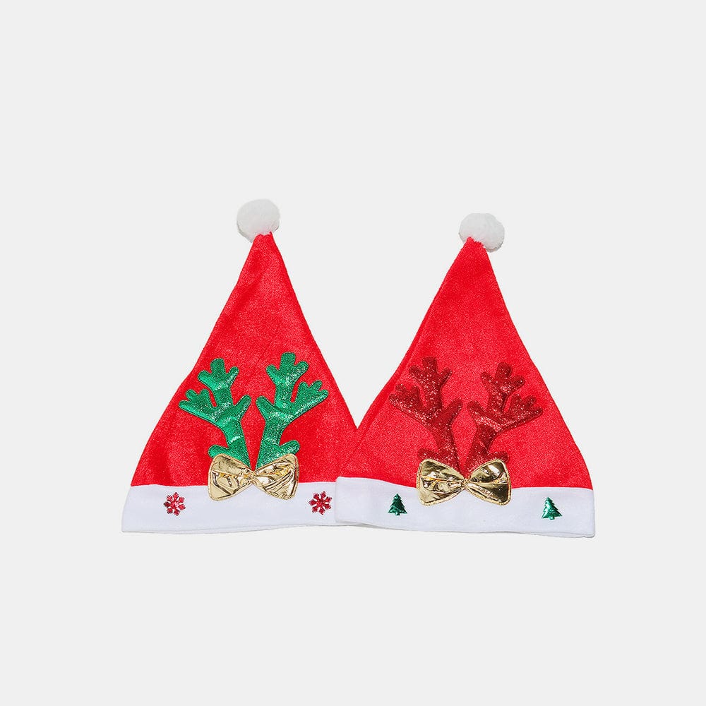 Holiday 2 Piece Reindeer Antler Christmas Hat with pompom