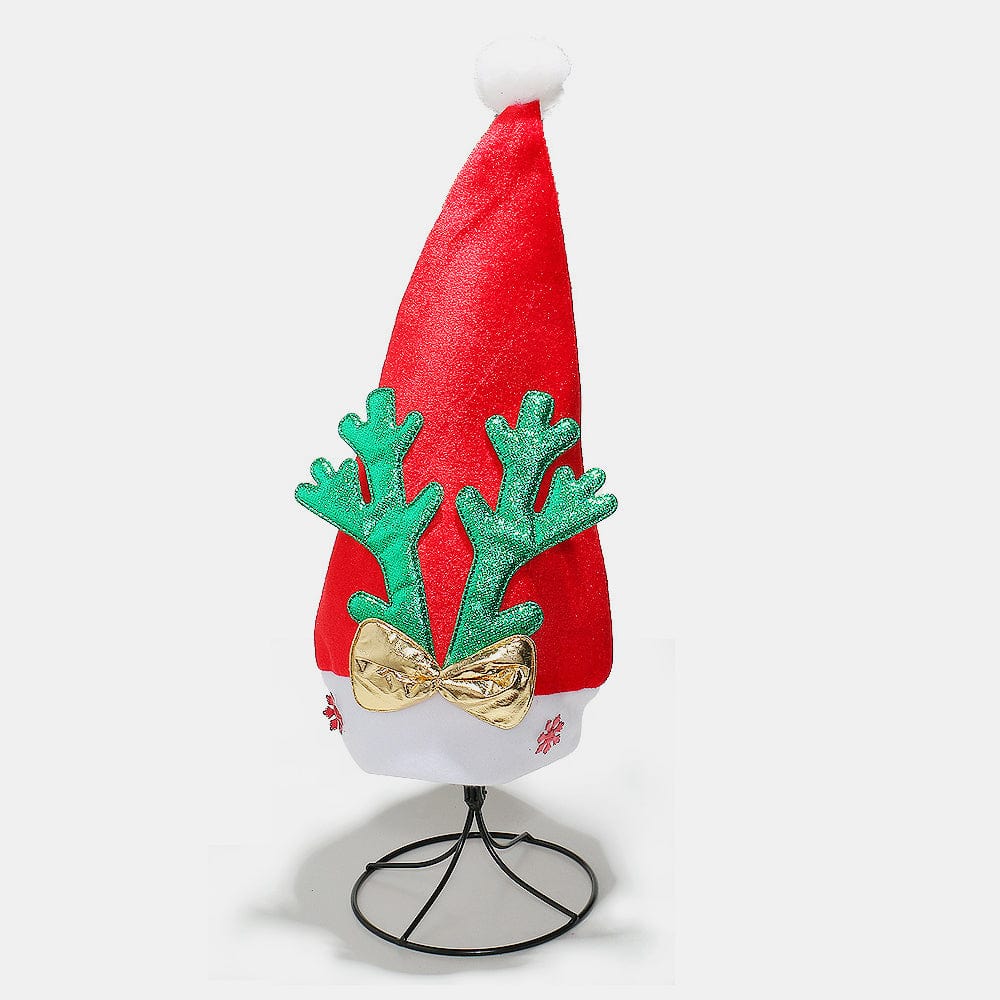 Holiday 2 Piece Reindeer Antler Christmas Hat with pompom - Image 3