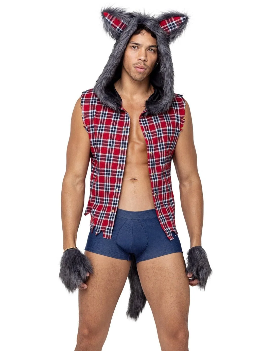 3 Pc Men's Full Moon Werewolf Halloween Cosplay Costume