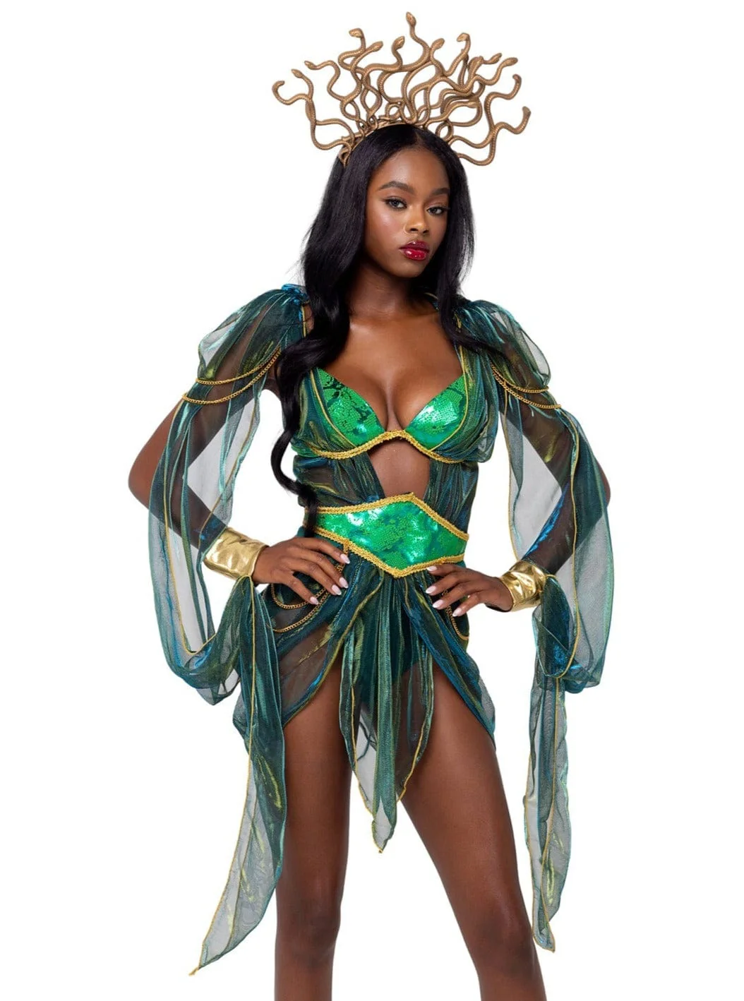 3 Pc Sultry Medusa Halloween Cosplay Costume
