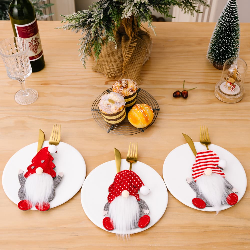 3-Piece Faceless Gnome Cutlery Holders - Image 3