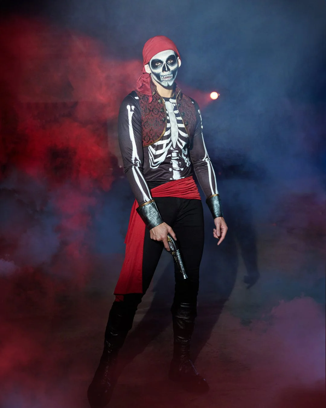 4 Pc Men's Pirates Curse Halloween Cosplay Costume - Image 4