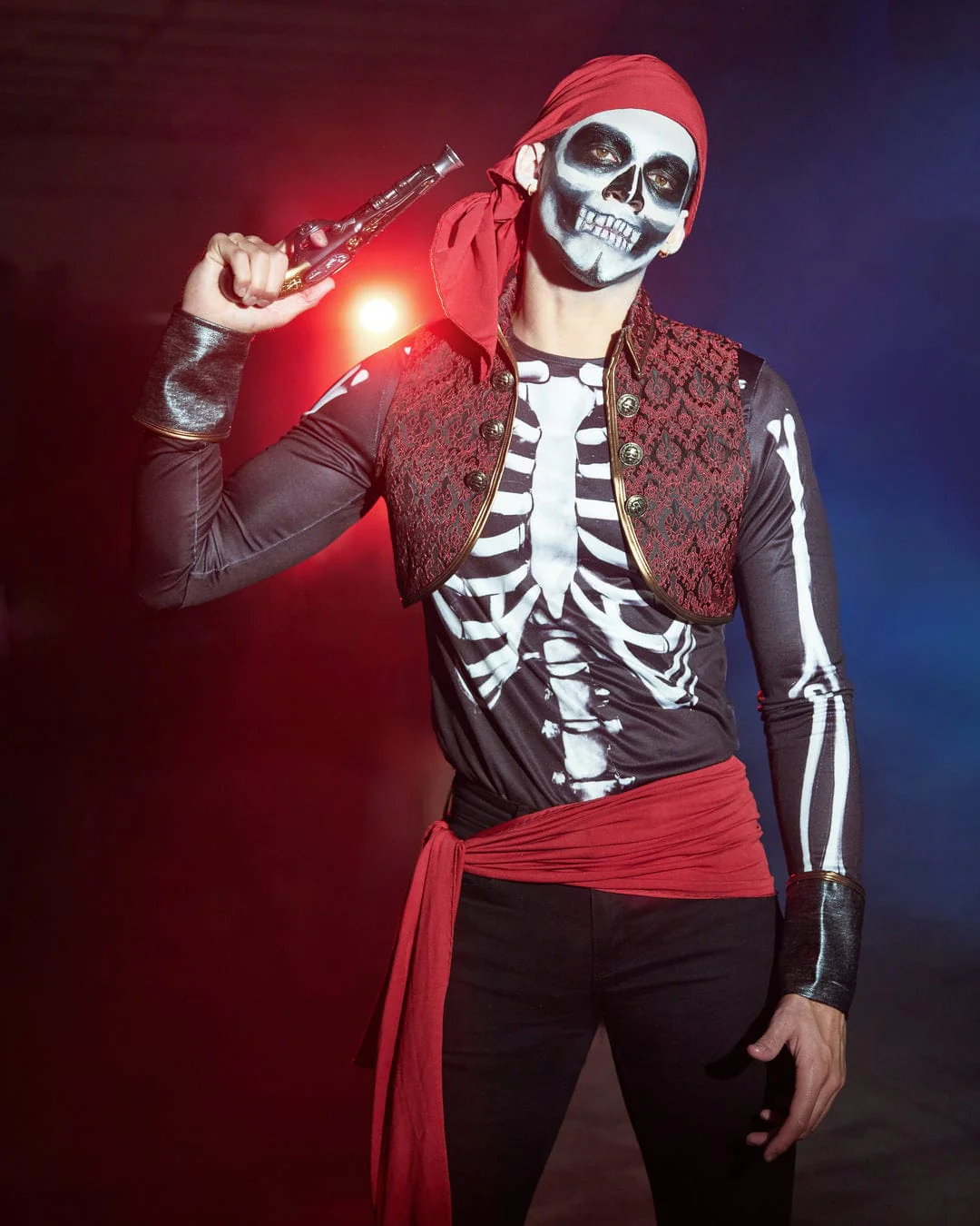 4 Pc Men's Pirates Curse Halloween Cosplay Costume - Image 5