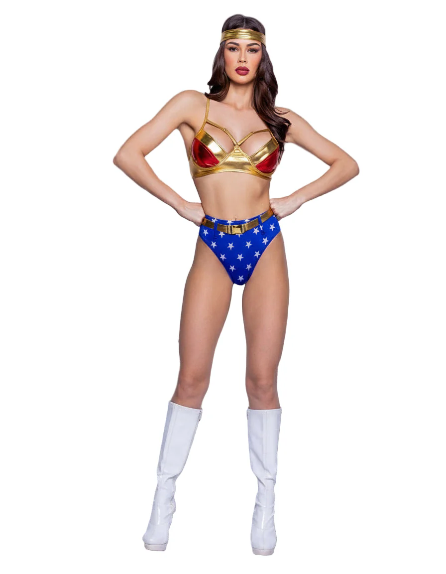 4 Pc Wonder Woman Marvel Comics Halloween Cosplay Costume