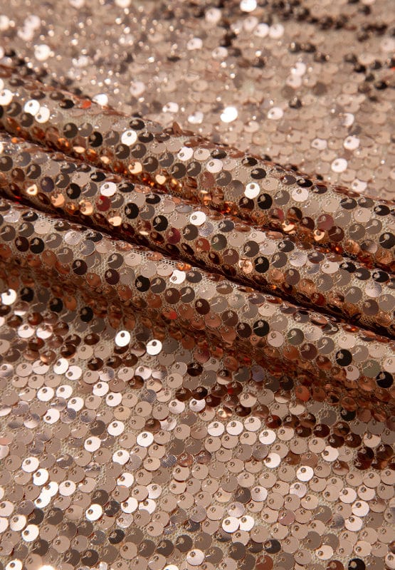 Rose Gold Backless Sequin Mock Neck Long Sleeve Mini Party Club Dress - Image 8