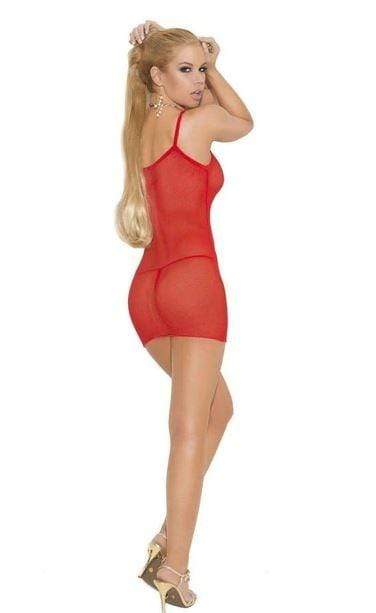 Black Fishnet Mini Dress w/ Matching G-String (Red available) - Image 4