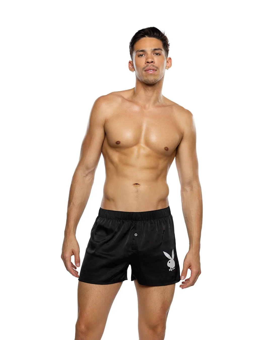 Black Men’s Playboy Bunny Stretch Satin Classic Boxer - Image 7