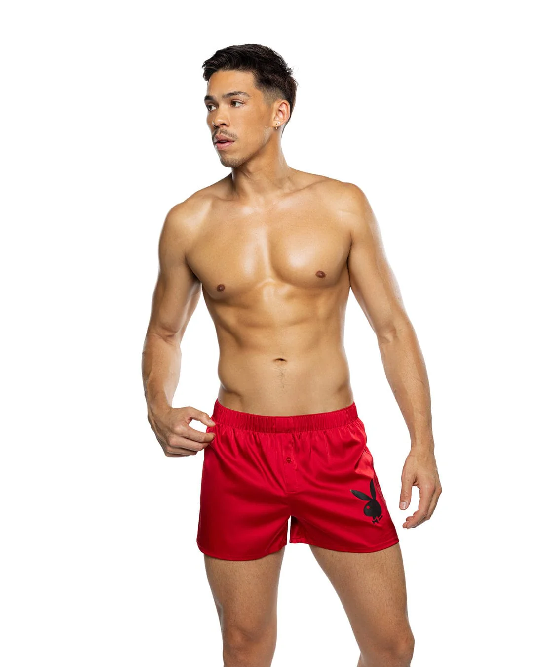 Black Men’s Playboy Bunny Stretch Satin Classic Boxer - Image 9