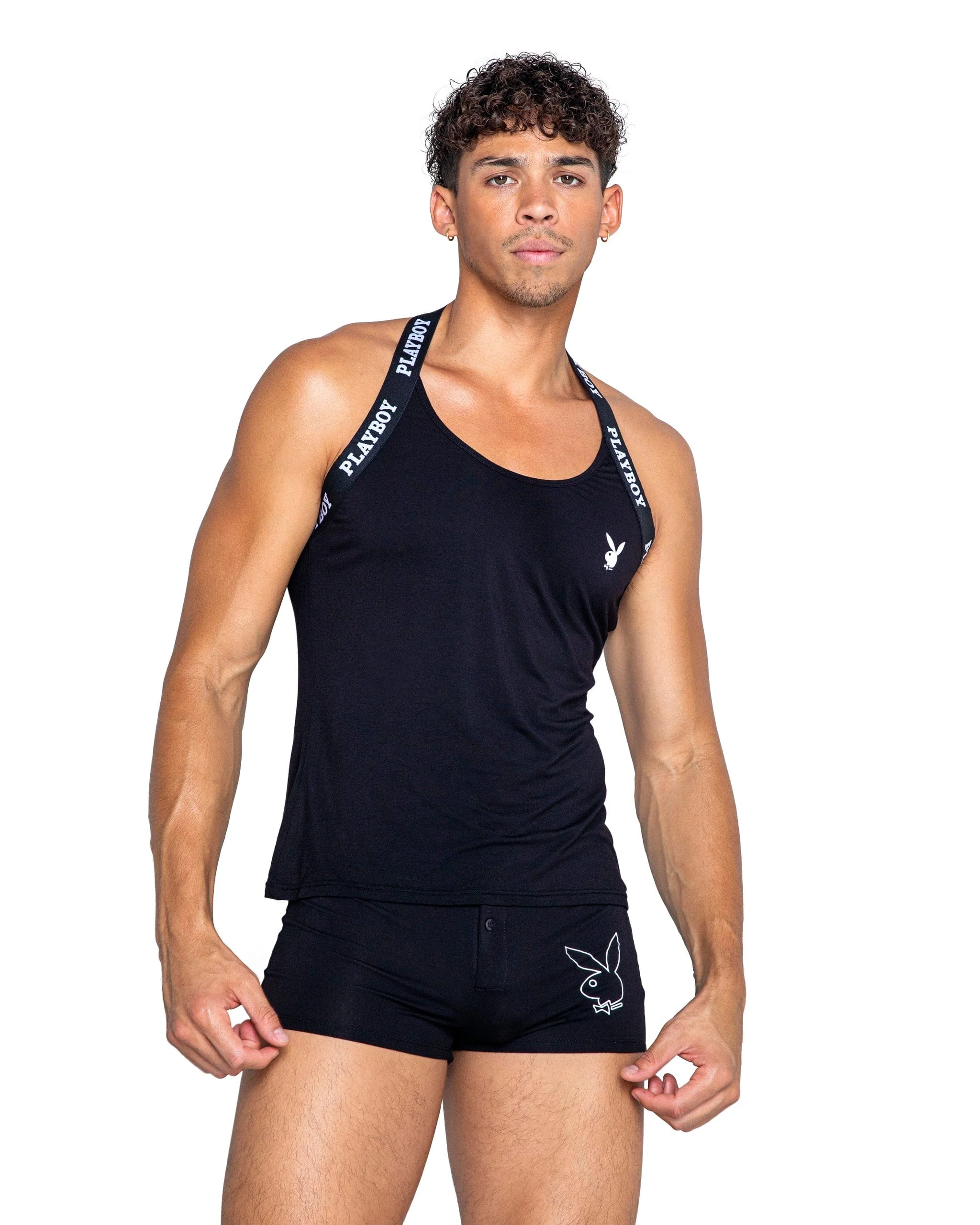 Black Men’s Playboy Tuxedo Modal Racerback Tank Top