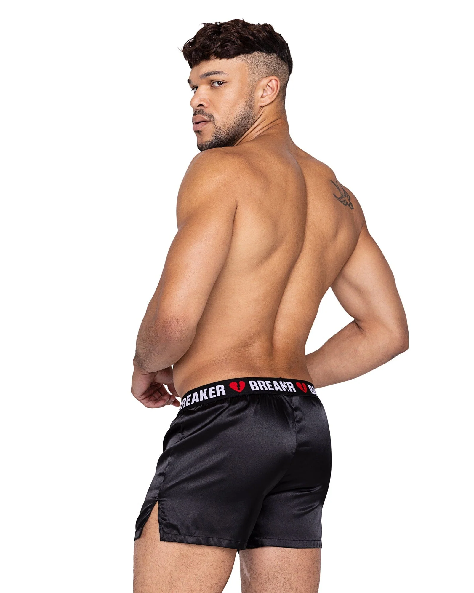 Black Men’s Satin Heartbreaker Boxer Underwear - Image 2