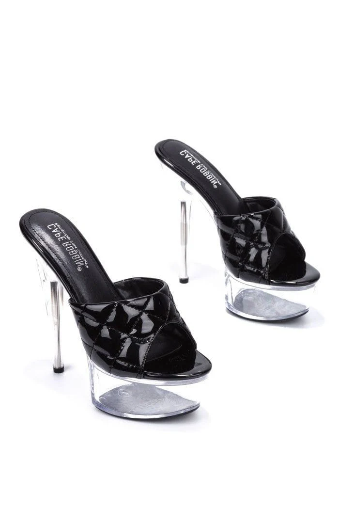 Black Patent Platform Heels by CAPE ROBBIN - Image 3