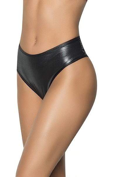 Red Wet Look High Waist Ruched Back Panty (Black Colors Available) - Image 3