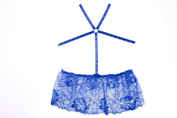 Blue Edgy Strappy Madelyn Baby Doll Lingerie - Image 6