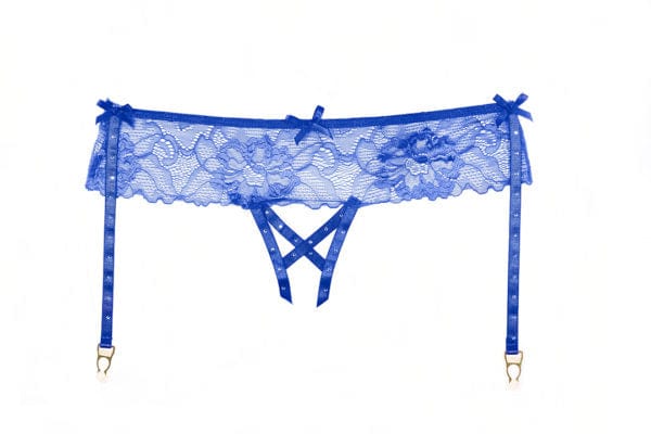 Blue Mirah Lace Open Panty Lingerie - Image 5