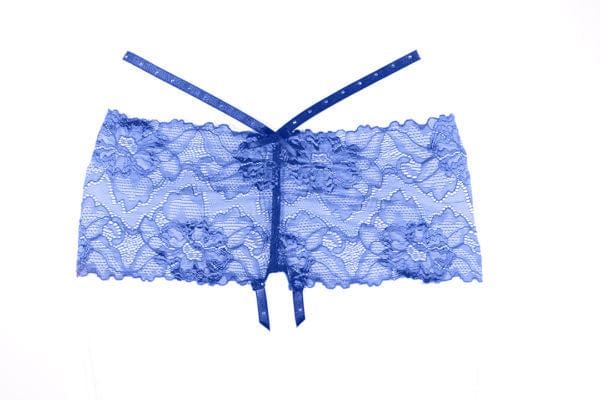 Blue Rhinestone-Strapped Kelly Crotchless Shorts Lingerie - Image 3