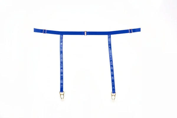 Blue Rhinestone Straps Ashley Garter & Panty Set Lingerie - Image 6