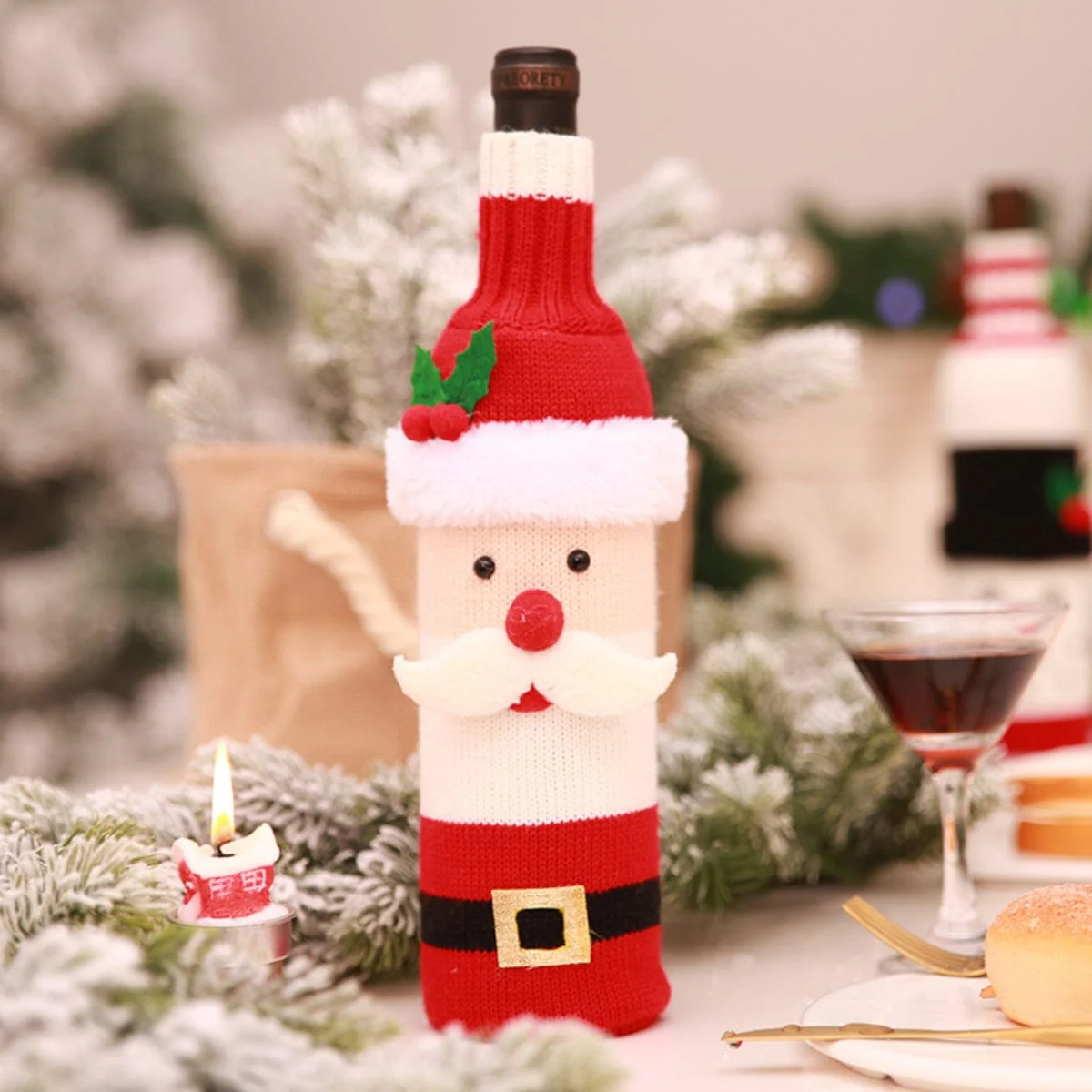 Christmas Knit Wine Bottle Cover - Image 2
