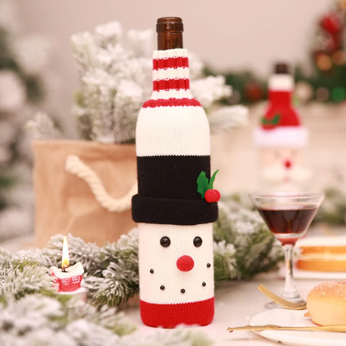 Christmas Wine Bottle Cover - Image 3