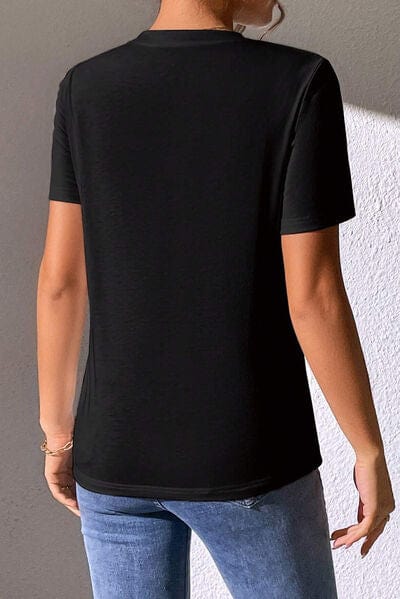 Heart Sequin Round Neck Short Sleeve T-Shirt - Image 6