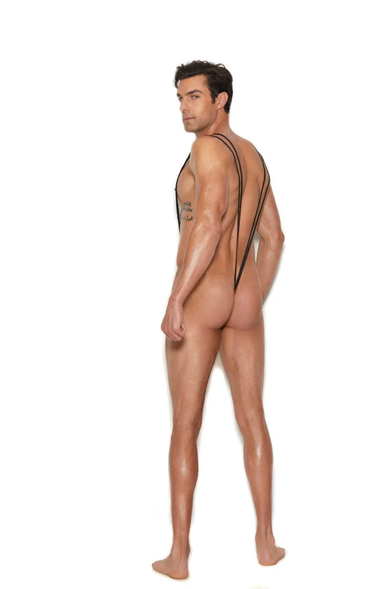 Men’s Sexy Black Suspender Pouch Brief Underwear - Image 2