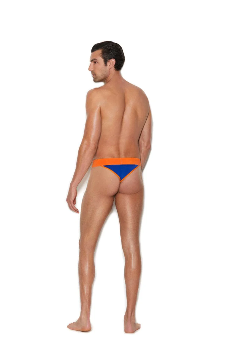 Men’s Sexy Blue Elastic Band Thong Brief Underwear - Image 2