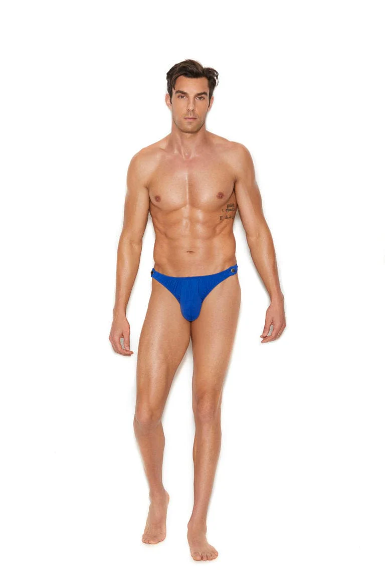 Men’s Sexy Blue Snap Closure Thong Brief Underwear