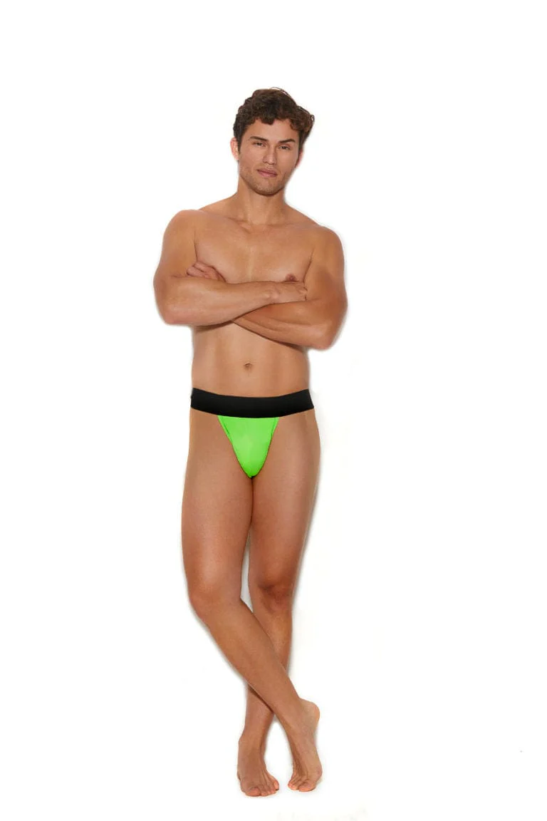 Men’s Sexy Green Elastic Band Thong Brief Underwear