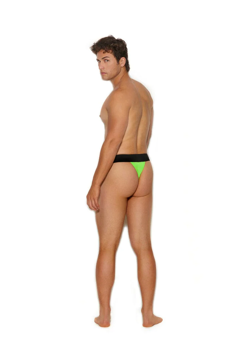 Men’s Sexy Green Elastic Band Thong Brief Underwear - Image 2