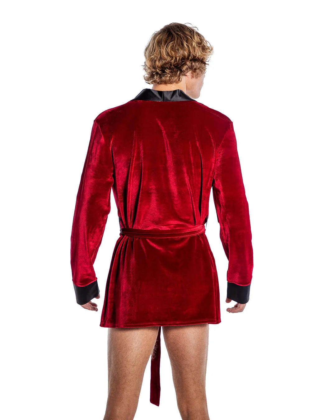 Men's Playboy Bunny Red Velvet Smoke Lounge Robe - Image 2