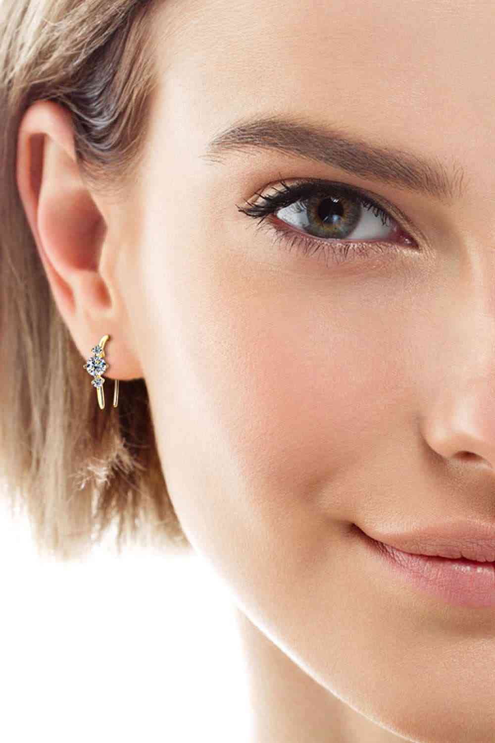 Moissanite 925 Sterling Silver Earrings - Image 2