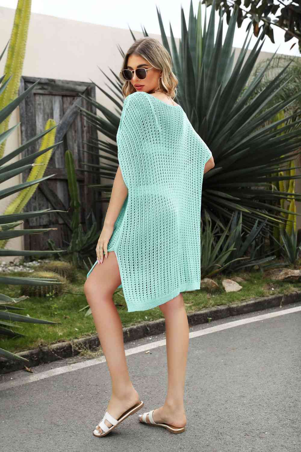 Openwork Side Slit Cover-Up Dress - Image 11