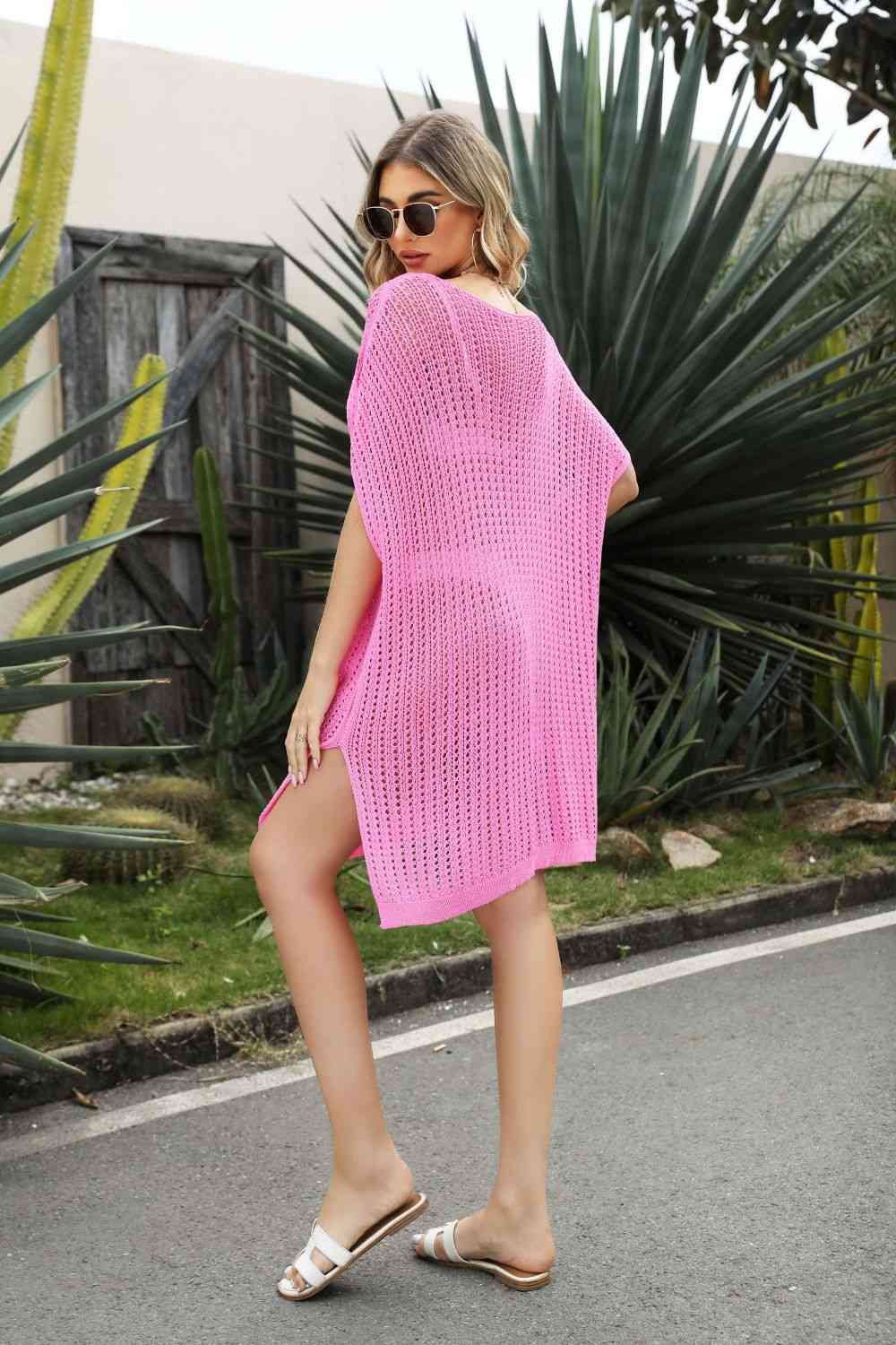 Openwork Side Slit Cover-Up Dress - Image 12