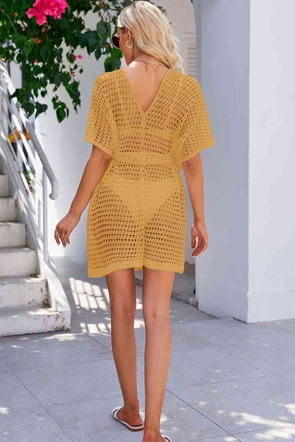 Openwork Tie Waist Cover Up - Image 12