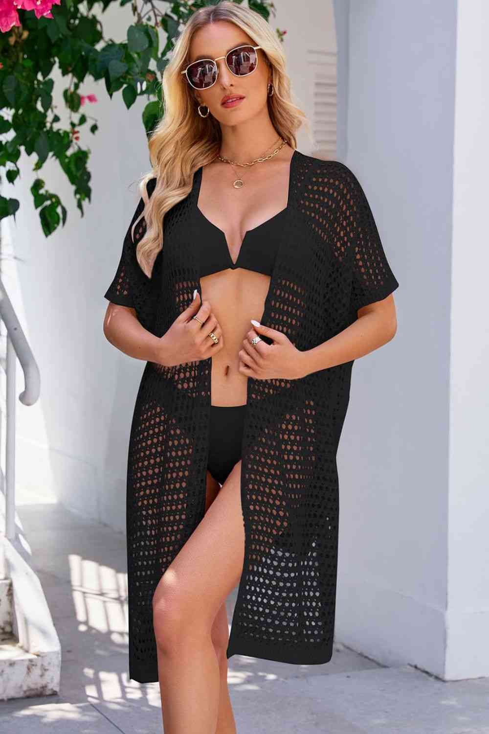 Openwork Tie Waist Cover Up - Image 4