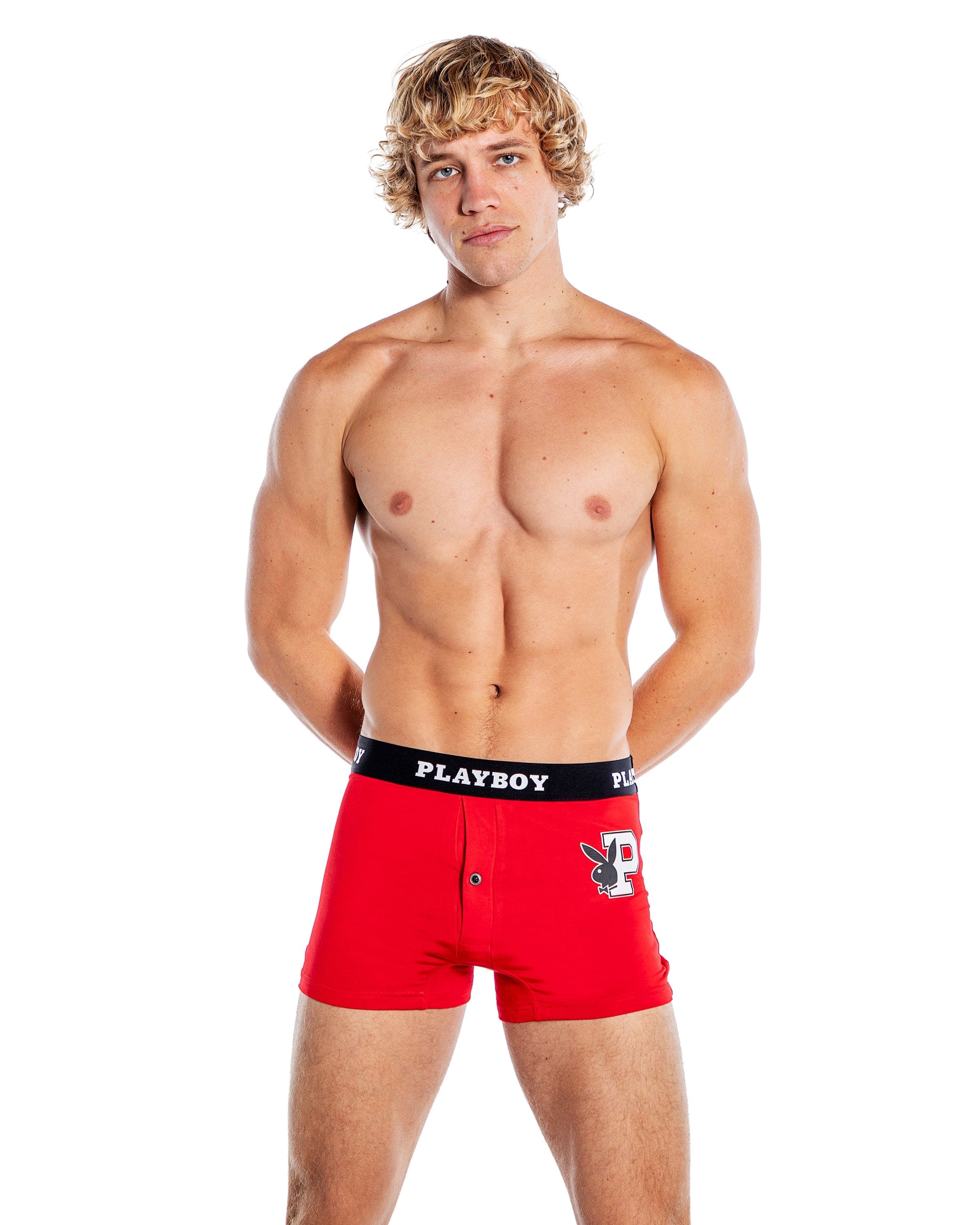 Men's Playboy Bunny Varsity Black Modal Boxer Brief Underwear - Image 4