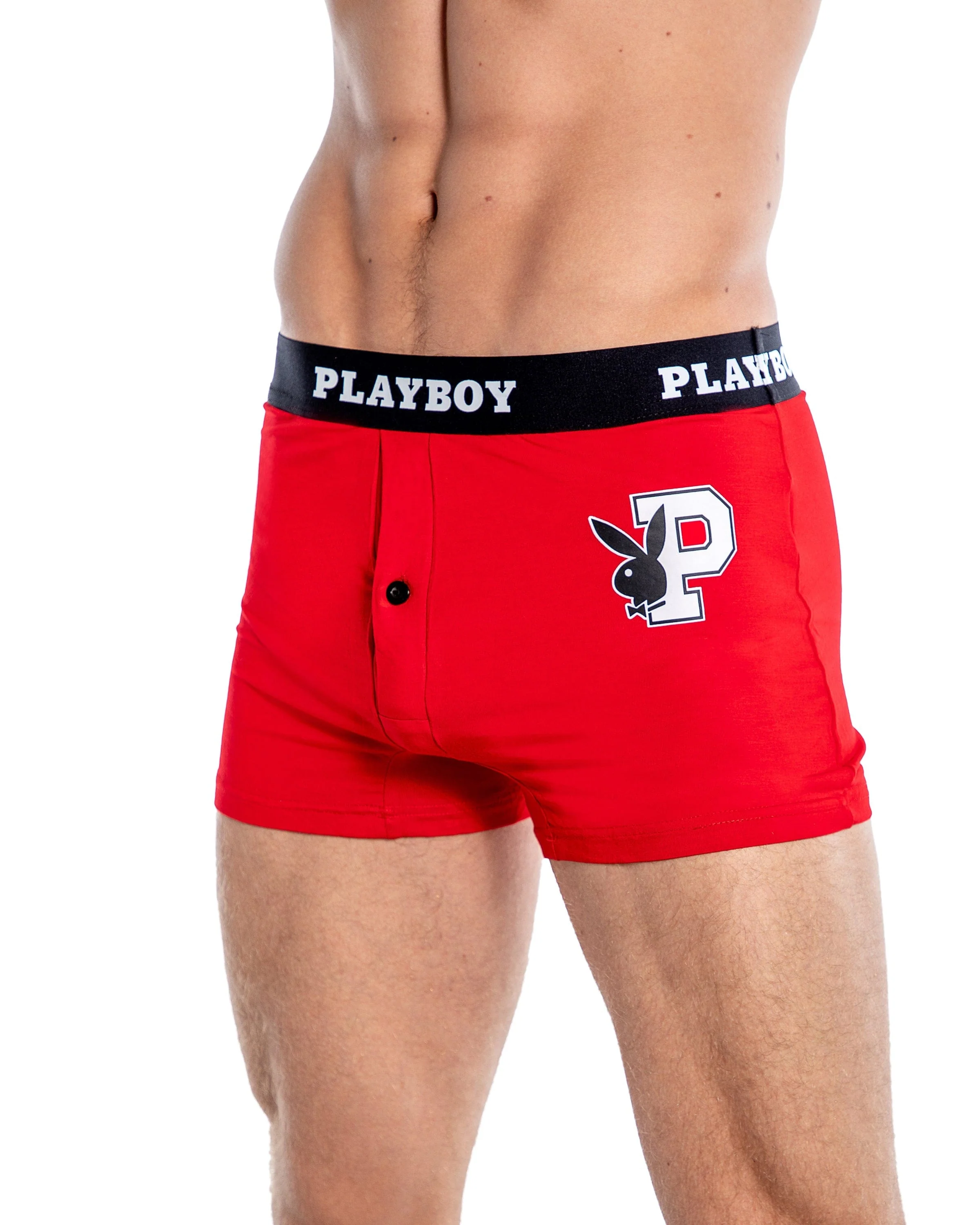 Men's Playboy Bunny Varsity Black Modal Boxer Brief Underwear - Image 6