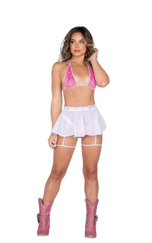 Pink Sequin Bikini Tie Top (Many colors available) - Image 2