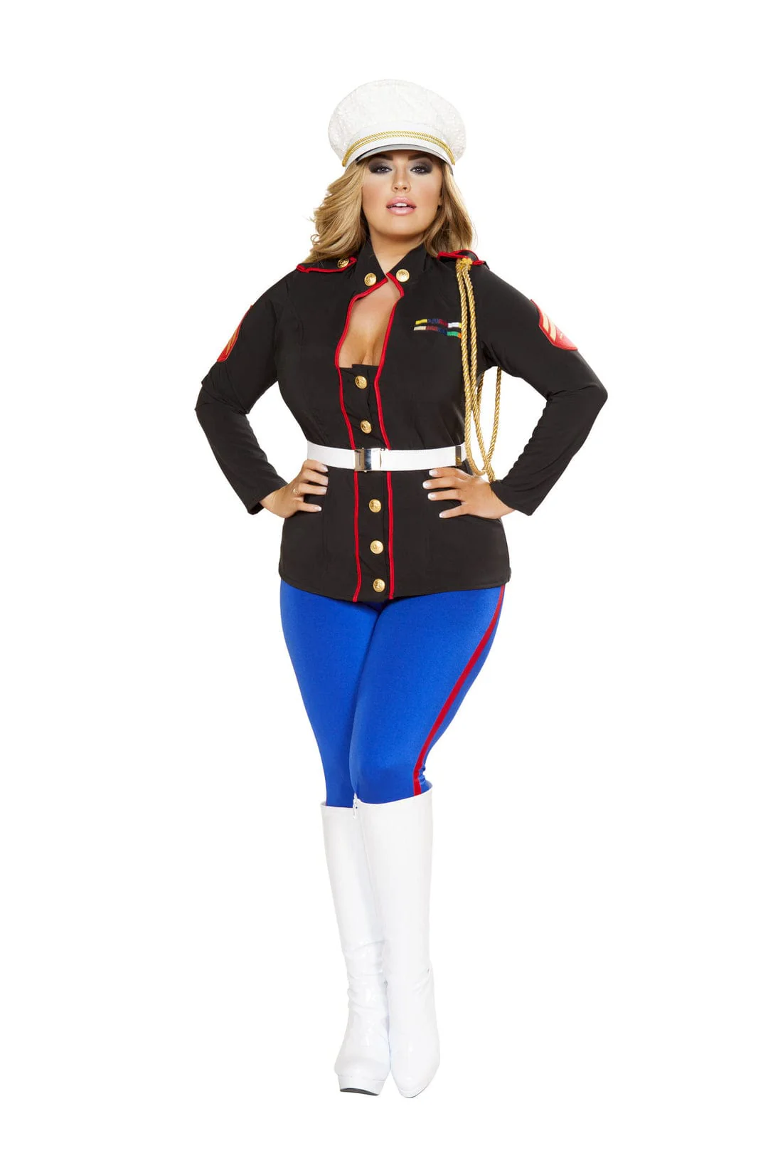 Marine Corporal Button up Jacket w/ Braded Aiguillette, Patch, Pants & Belt Cosplay Costume - Image 3