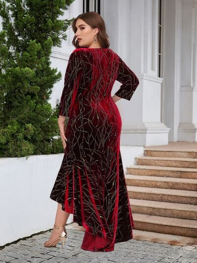 Plus Size Ruffle Hem High-Low Dress - Image 2