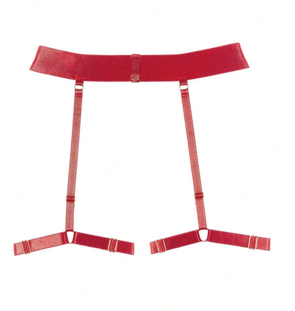 Red Adjustable Garters & Leg Bands Bombshell Garter Belt - Image 6