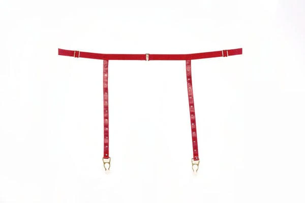 Red Rhinestone Straps Ashley Garter & Panty Set Lingerie - Image 5
