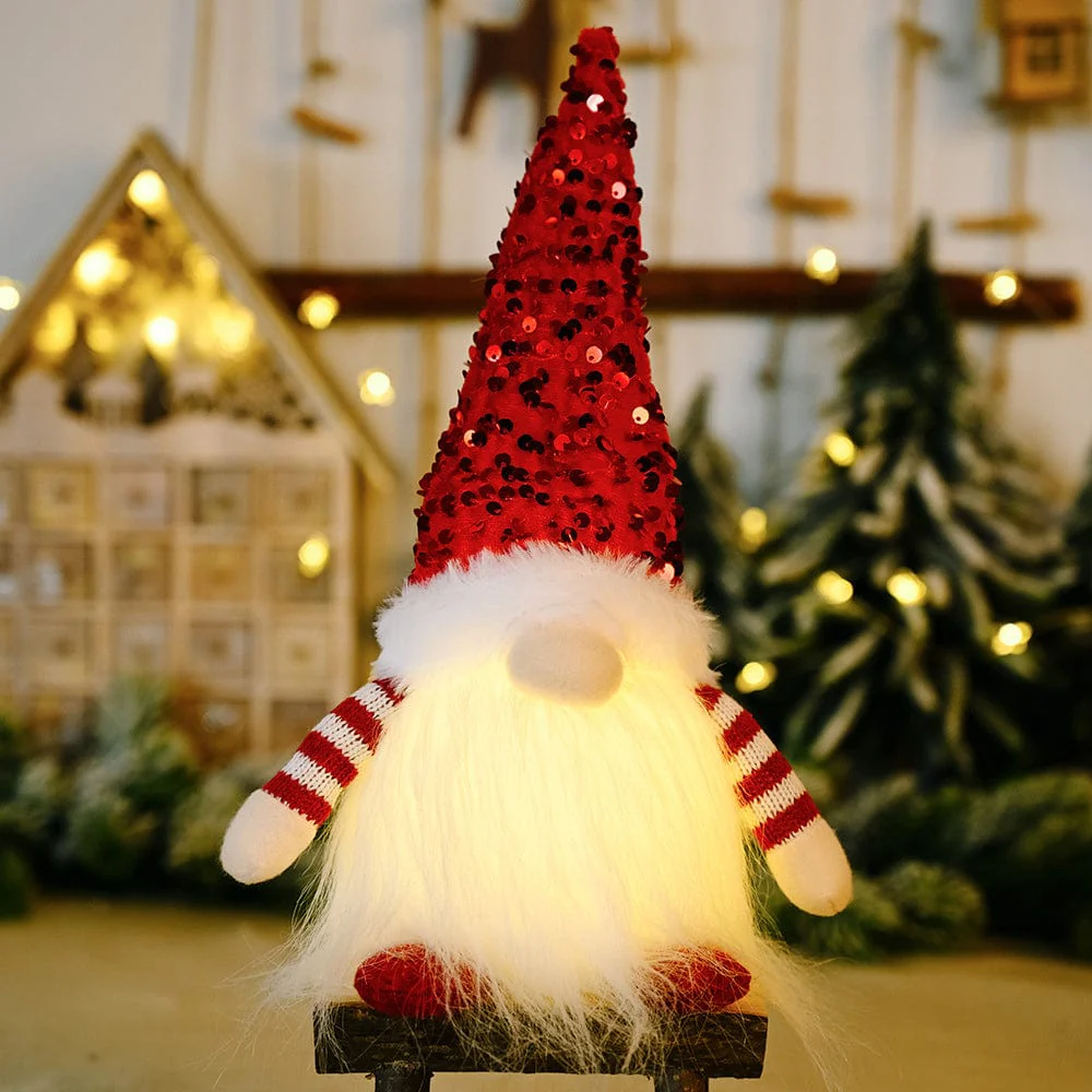 Sequin Light-Up Faceless Gnome - Image 6