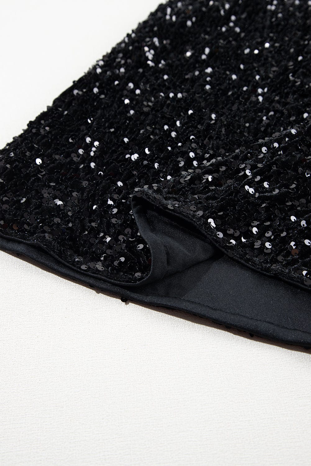 Black Sequin Opaque Mini Skirt - Image 7