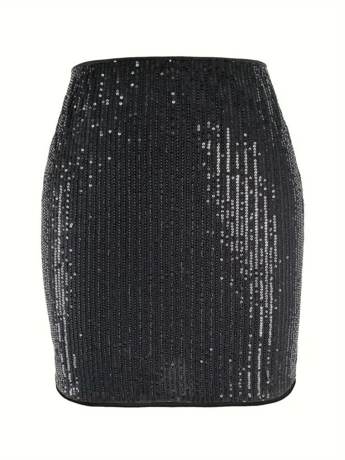Black Sequin Mini Skirt - Image 4