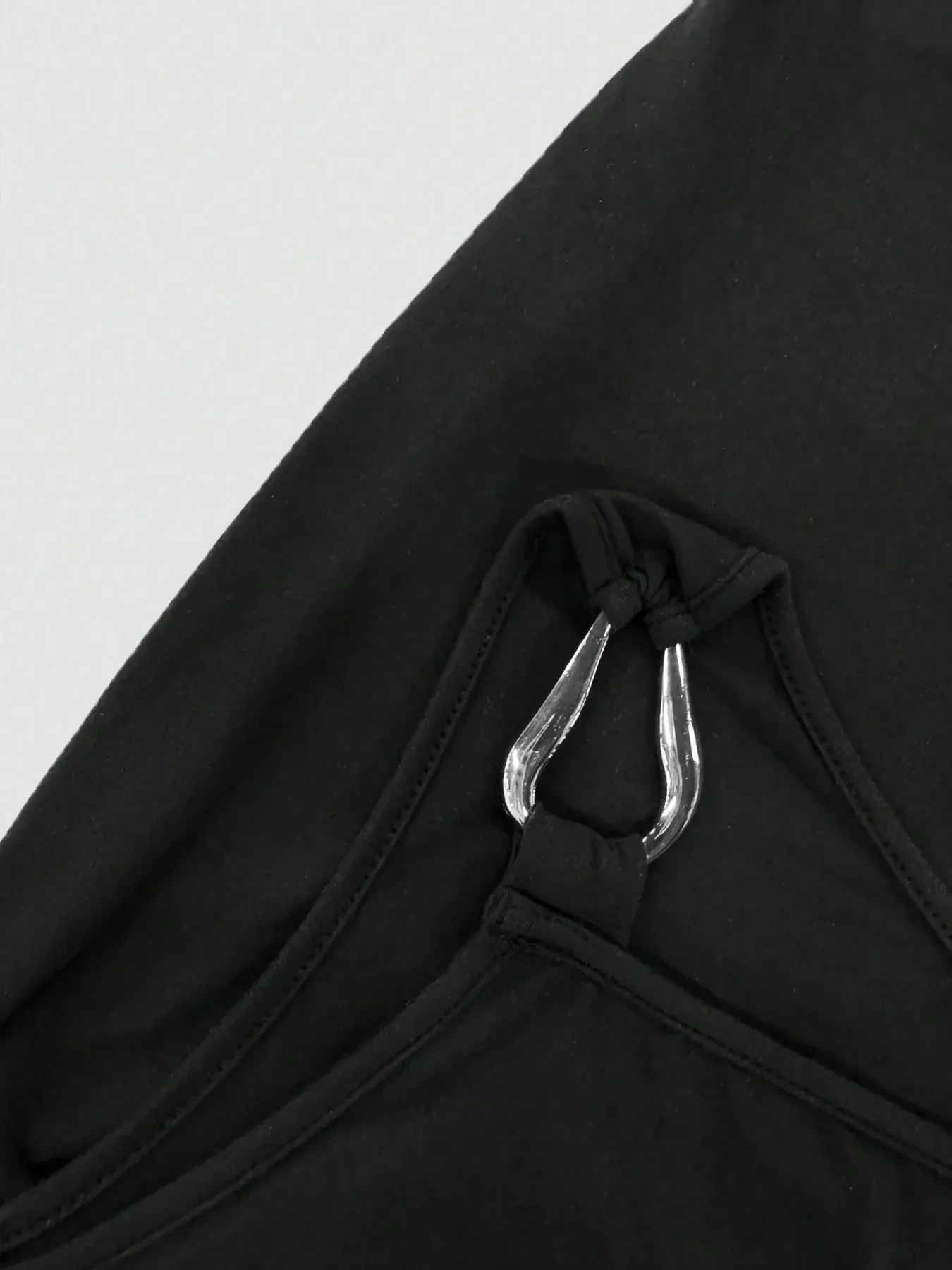 Black Cutout Asymmetrical Shoulder Mini Dress - Image 9