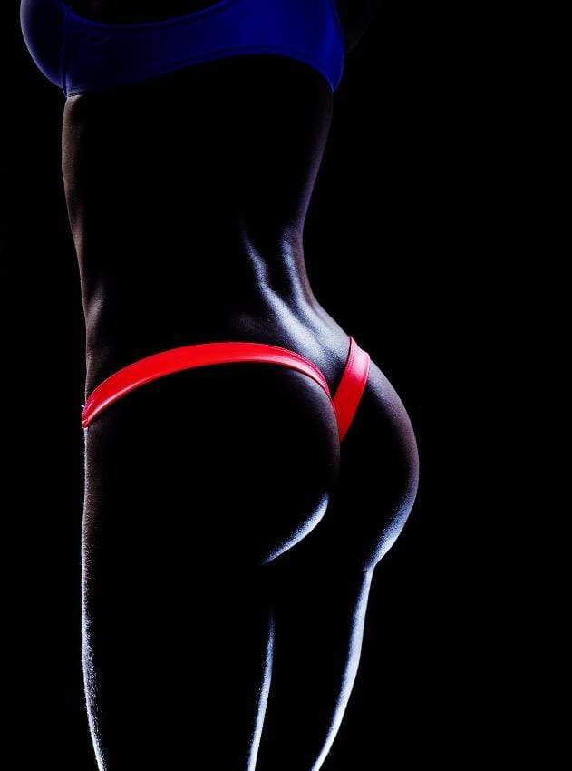 Sexy Hot Pink Wet Look Micro V-Shape Clip Strap Black Light Glow Thong - Image 4